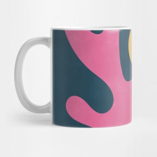 Abstract Shapes Botanical - Pink Blue Mug